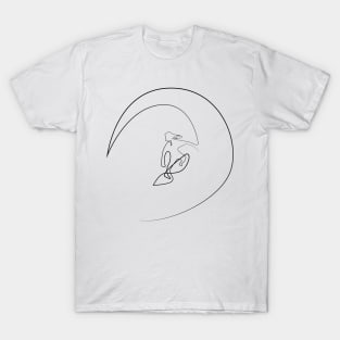 One line surfer in the tube T-Shirt